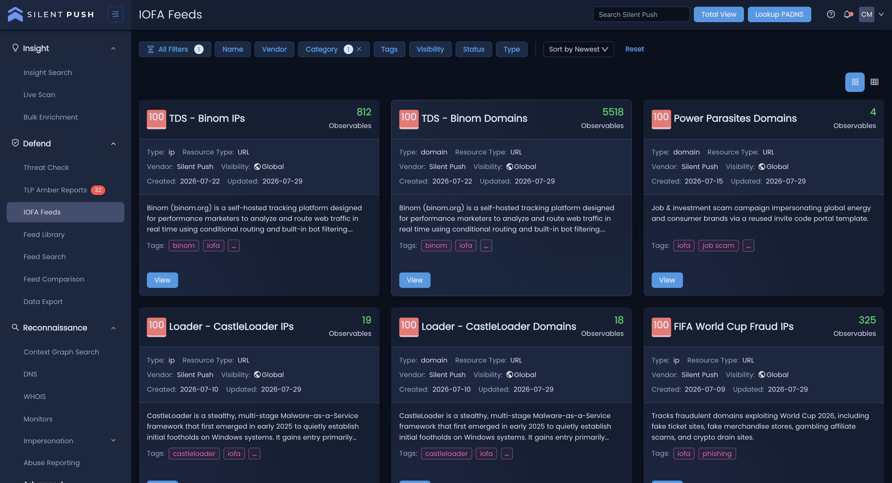 Indicators of Future Attack in the Silent Push platform